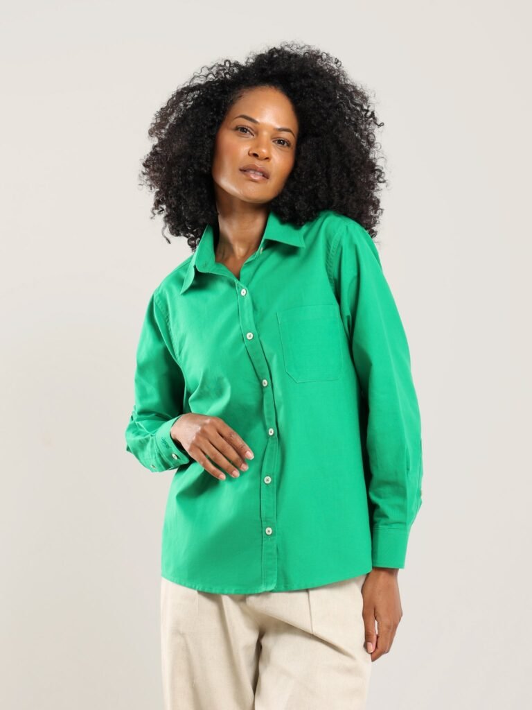 Asim Oxford Button Up in Oasis Green