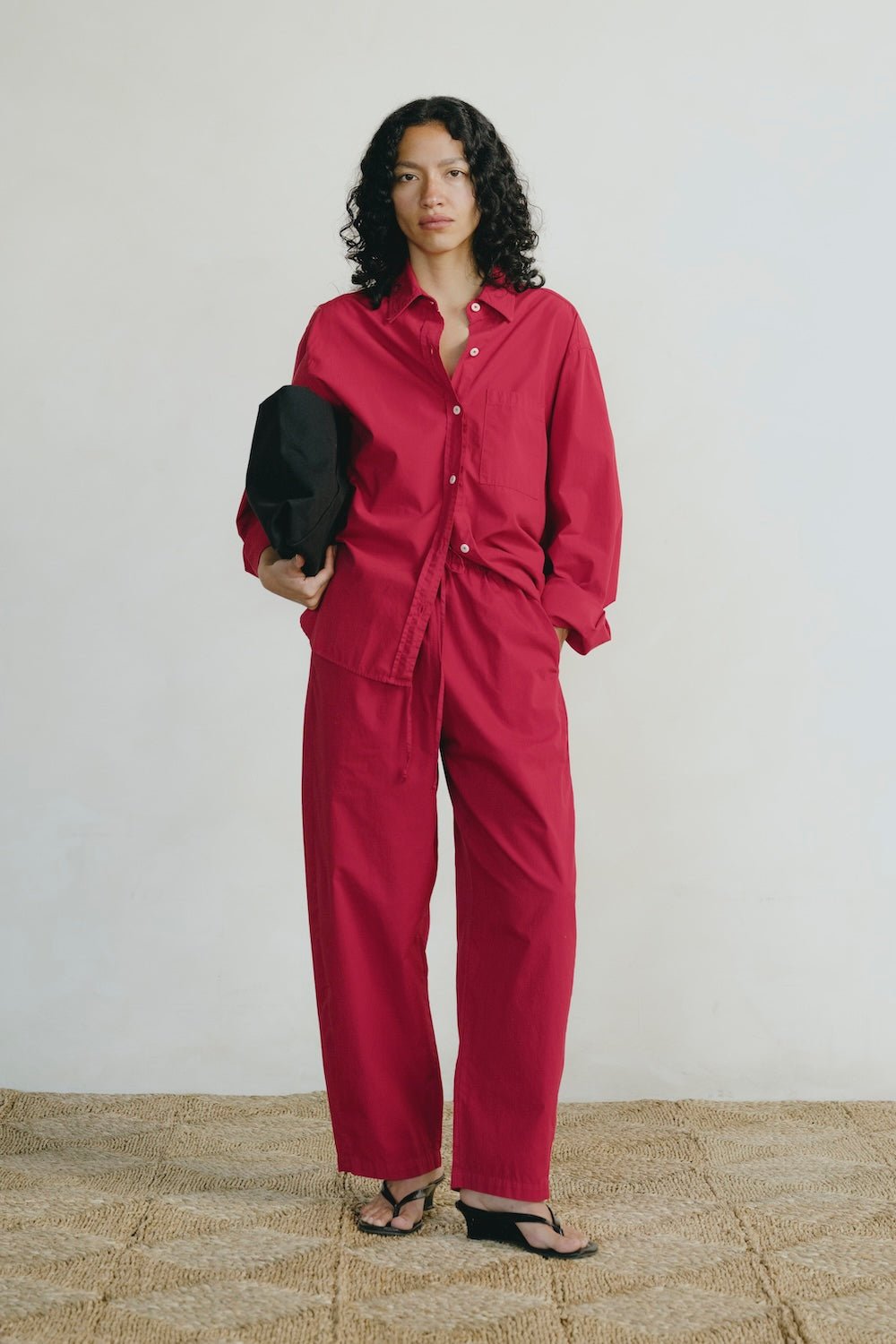 All Day Pant, Organic Cotton Poplin, Tomato Red