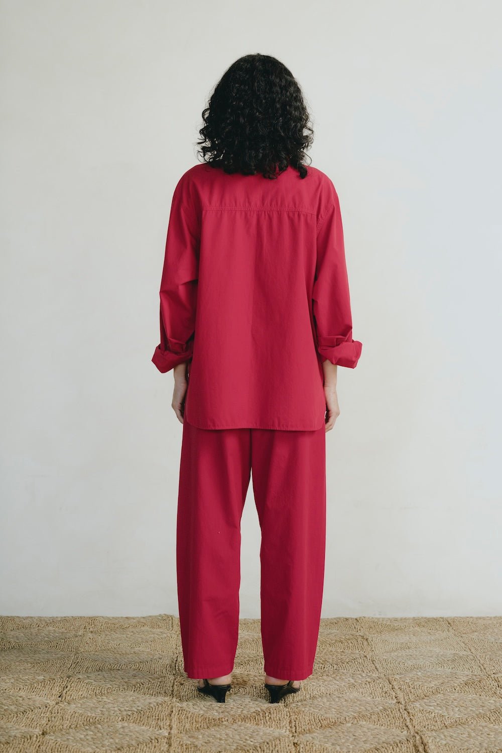 All Day Pant, Organic Cotton Poplin, Tomato Red - Image 3