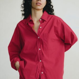 Marcie Shirt, Japanese Organic Cotton, Tomato Red
