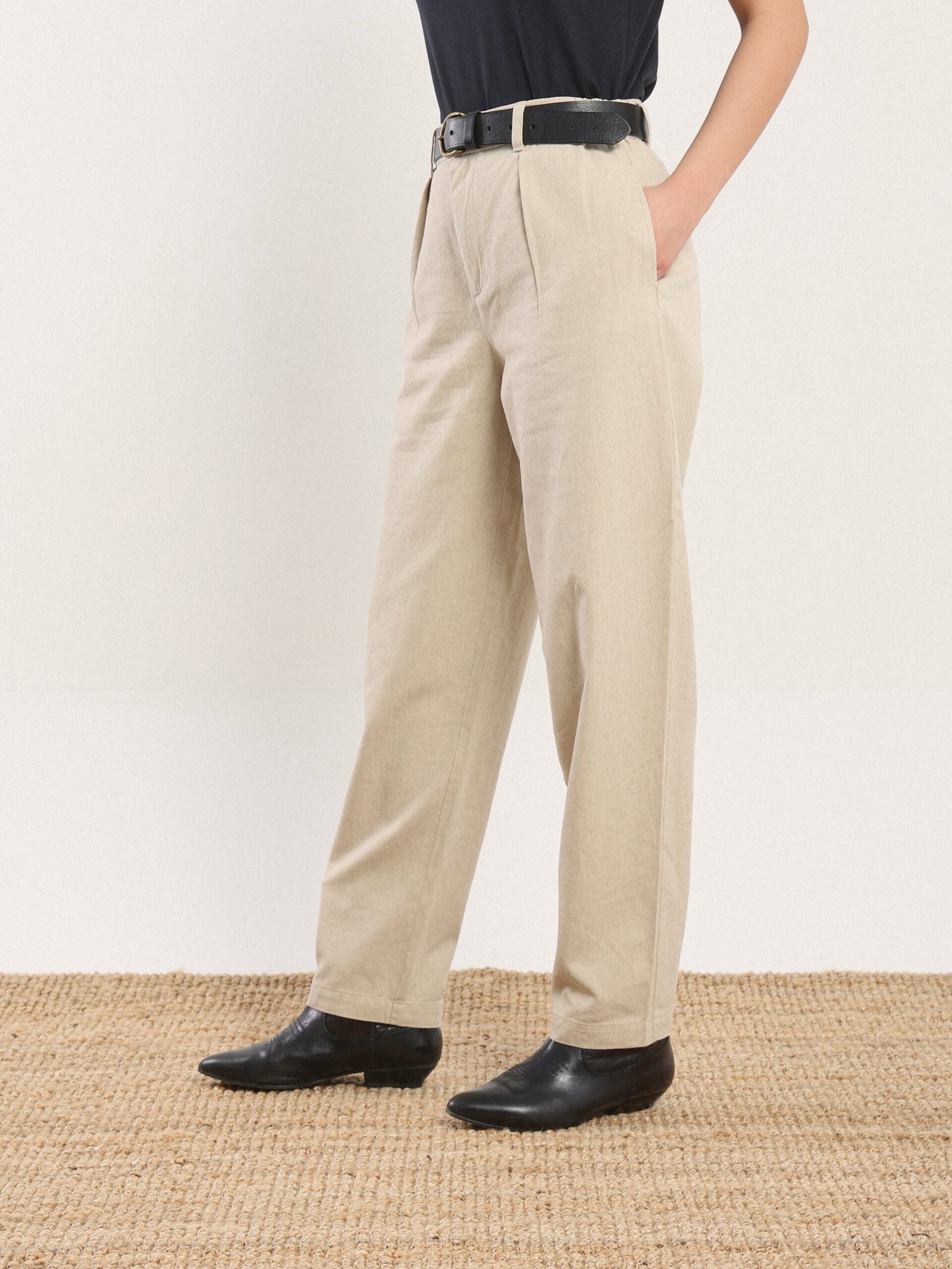 Ranya Pleated Trouser in Desert Sand - Image 2
