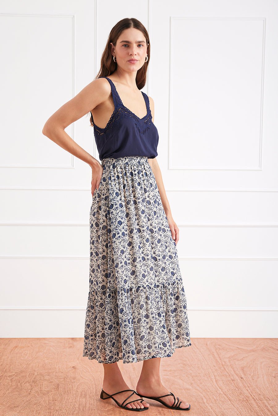 Wren Patterned Midi Skirt - Image 2