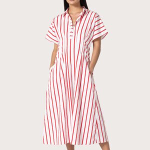 Spencer Cotton Dress in Summer Stripe