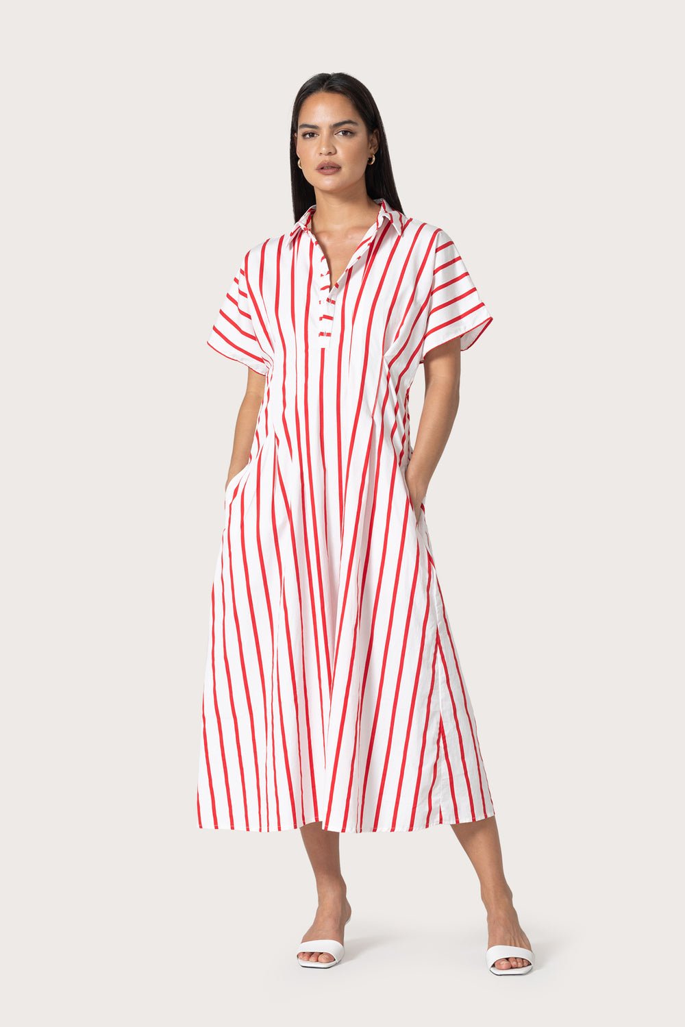 Spencer Cotton Dress in Summer Stripe