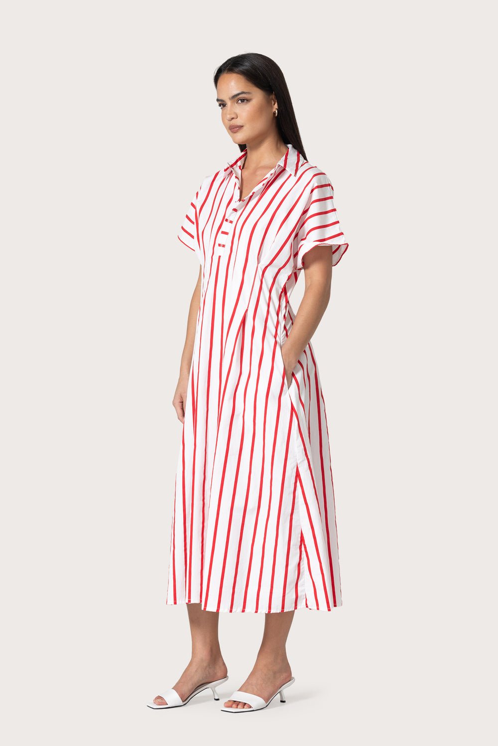 Spencer Cotton Dress in Summer Stripe - Image 2