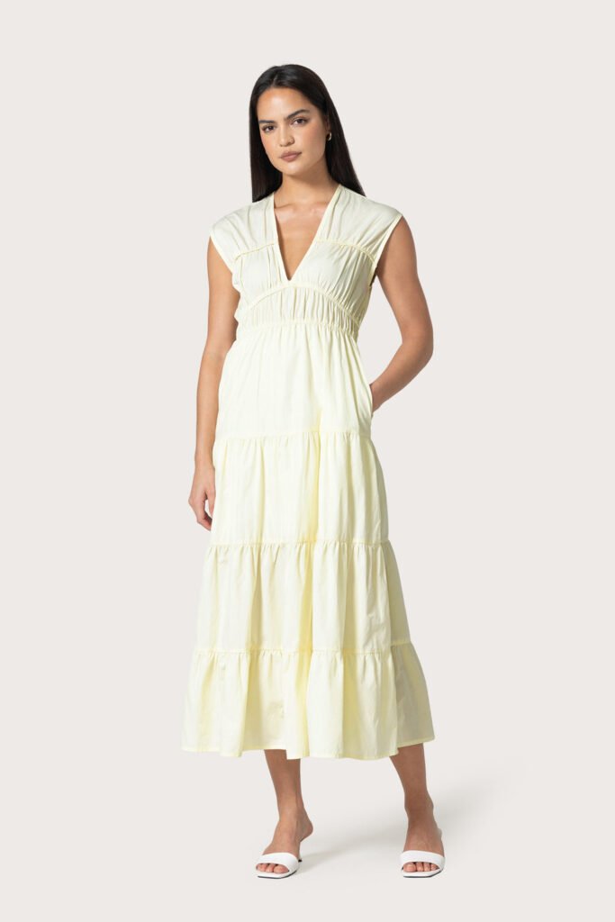Jag Cotton Dress in Lemon