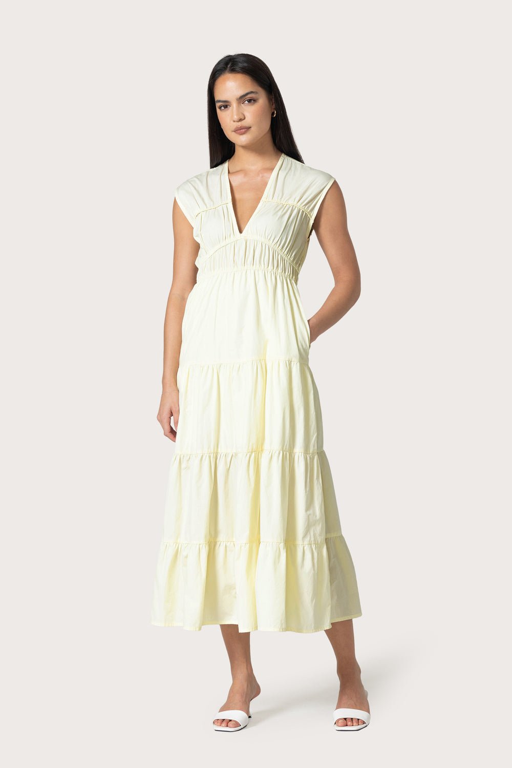 Jag Cotton Dress in Lemon