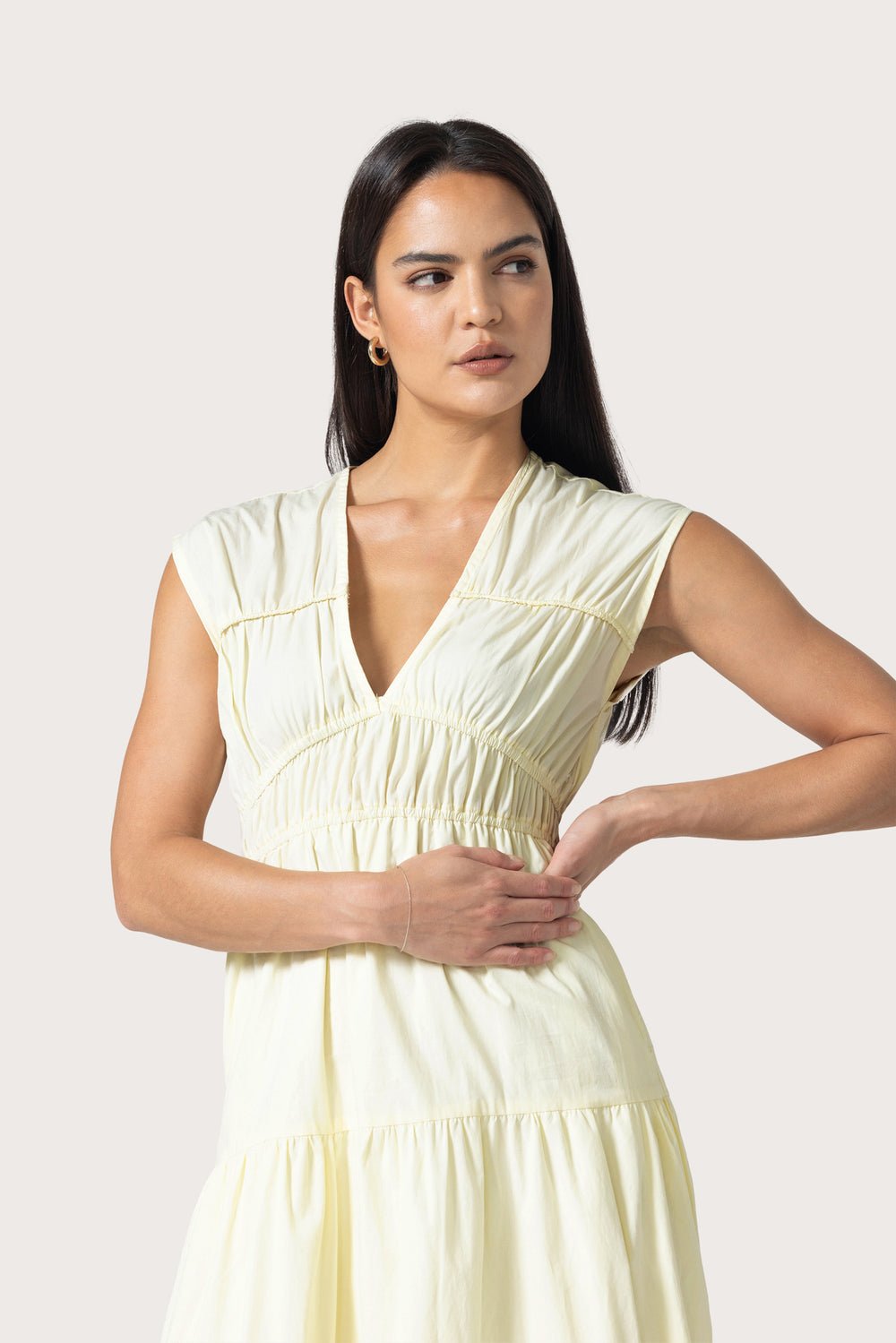 Jag Cotton Dress in Lemon - Image 6