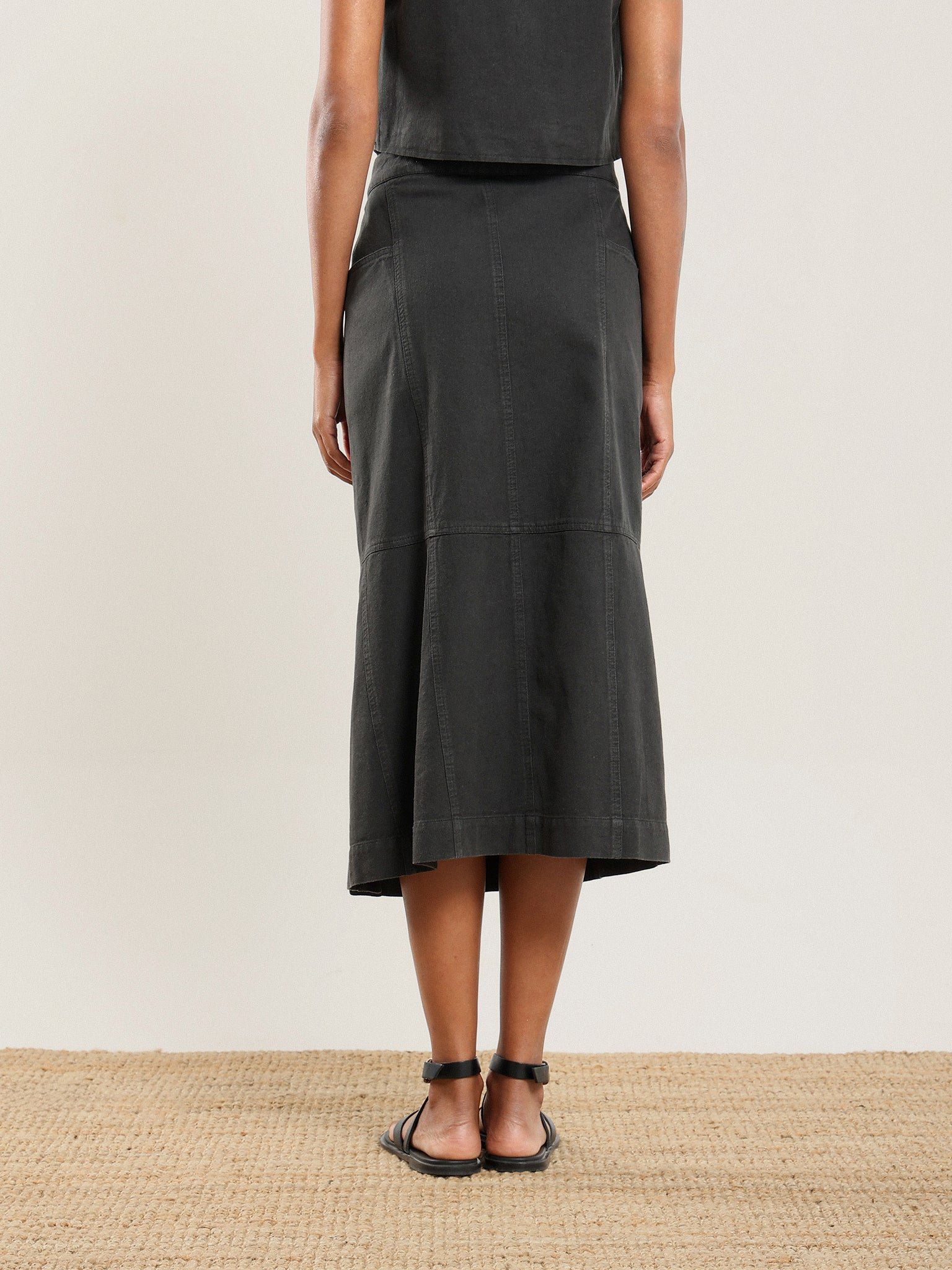 Nour Side Button Up Skirt in Nile Silt - Image 4