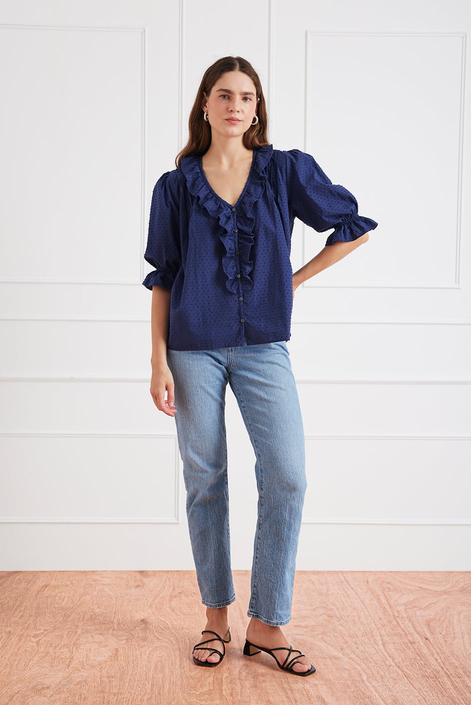 Chloe Shirt in Navy - Image 2
