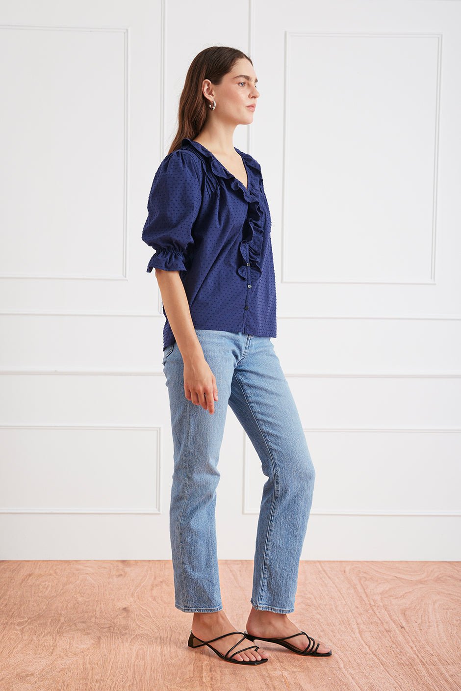 Chloe Shirt in Navy - Image 3