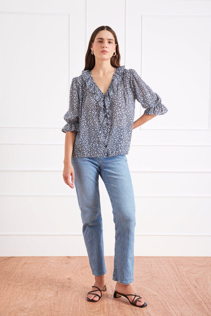 Chloe Shirt in Navy Vintage Bloom