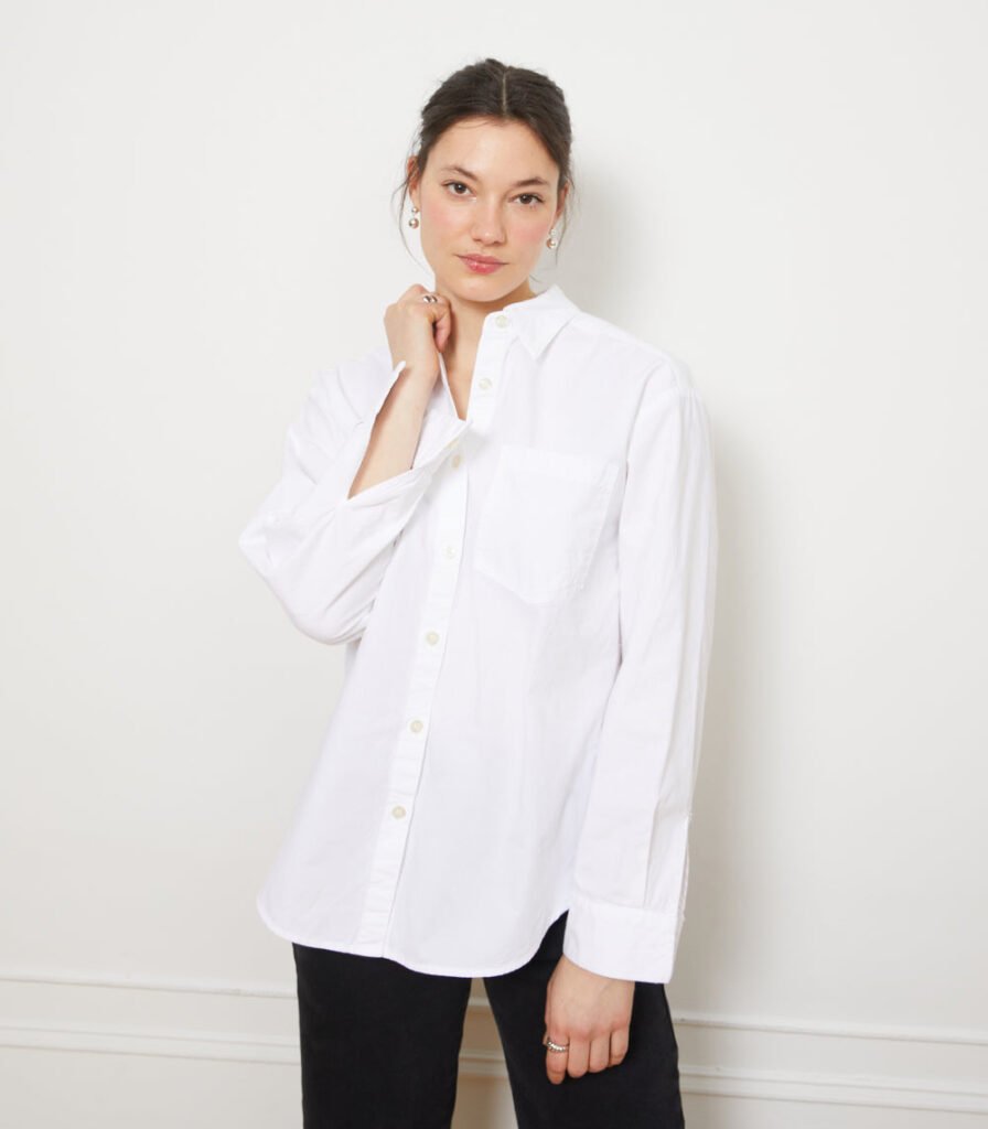 Diana Relaxed Button Up Shirt in White