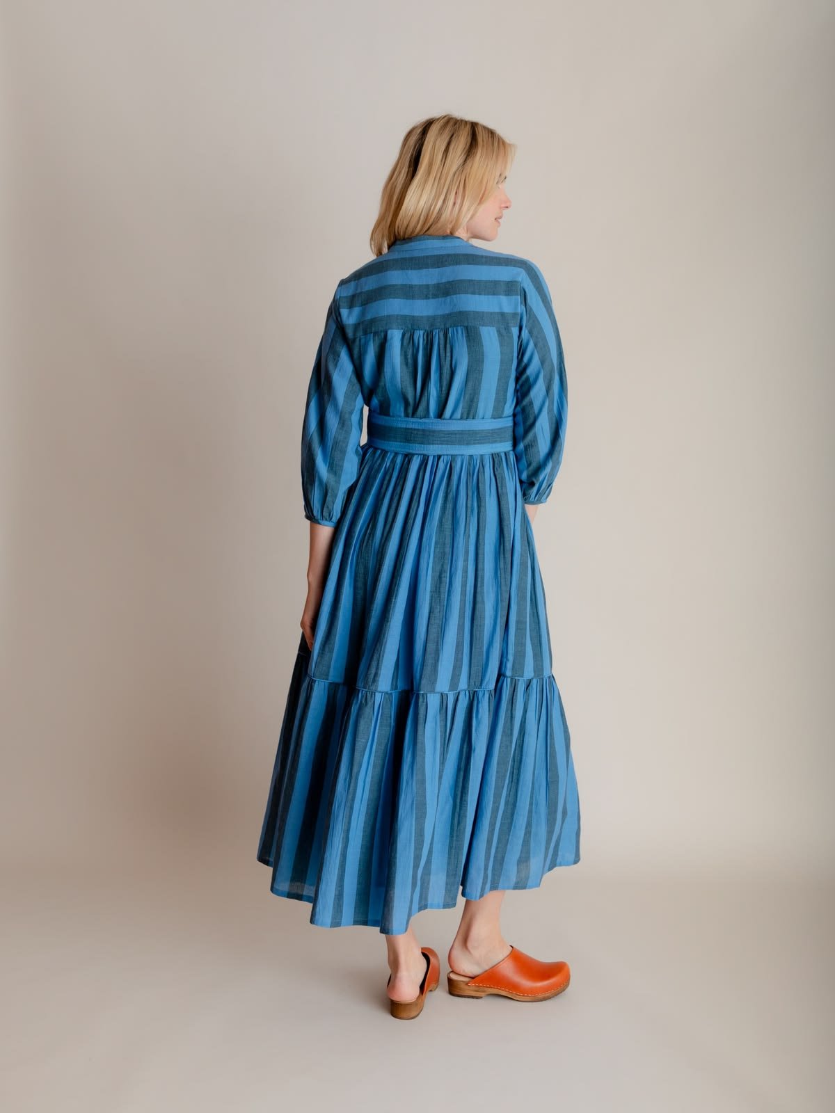 Colette Cotton Dress in Twilight Stripe - Image 4