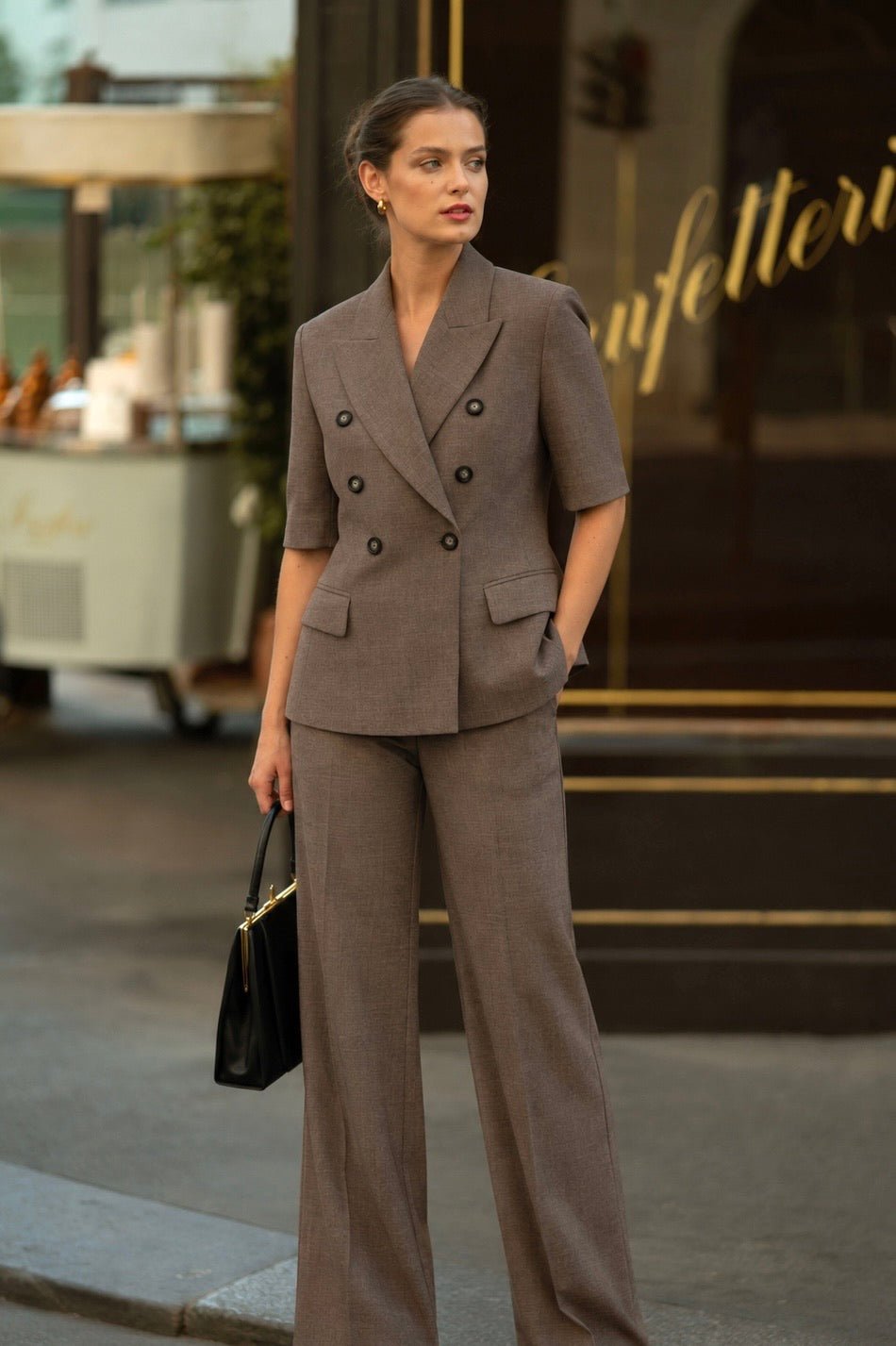 Zoey High-waisted Wool Lyocell Tailored Pants