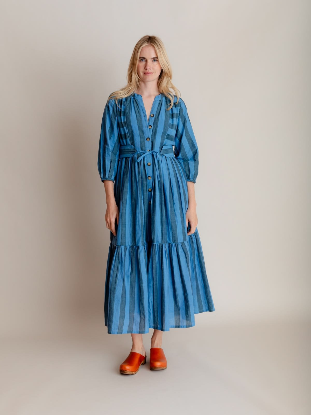 Colette Cotton Dress in Twilight Stripe