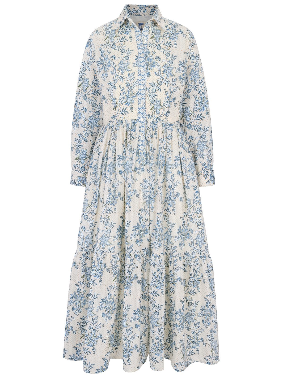 Dakota Cotton Dress in Blue Chintz Trail - Image 5