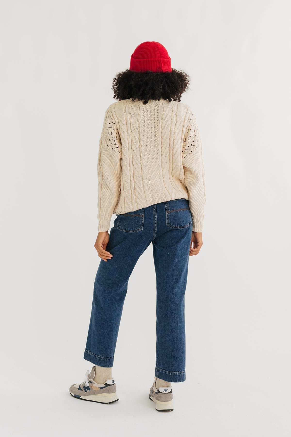 Greencastle Organic Cotton Aran Knit Ecru - Image 2