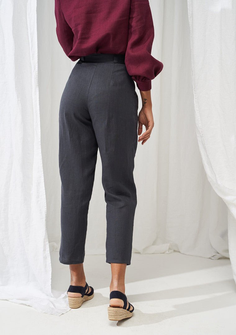 Ginger High Waisted Tapered Linen Pants - Image 2