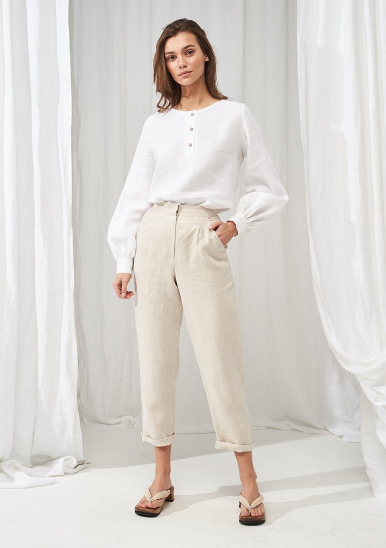Delaney High Waisted Linen Pants - Image 2