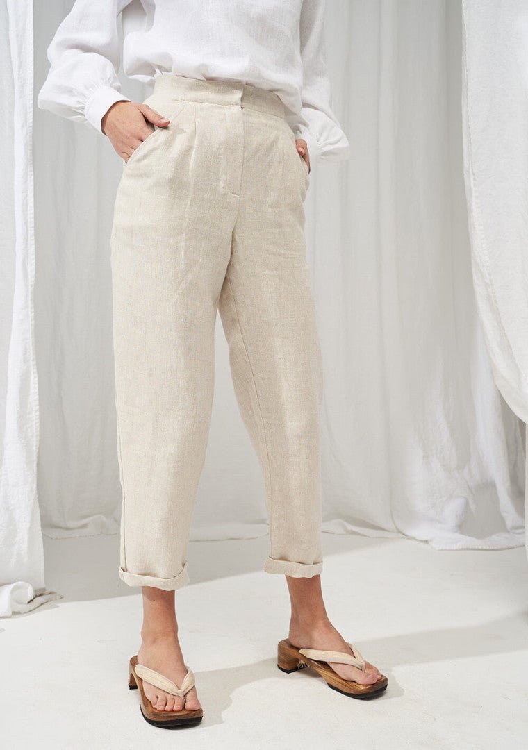 Delaney High Waisted Linen Pants - Image 3