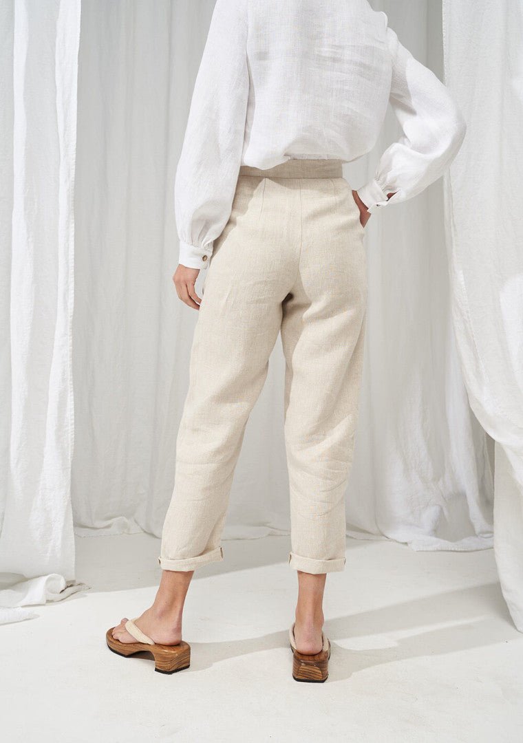 Delaney High Waisted Linen Pants - Image 4