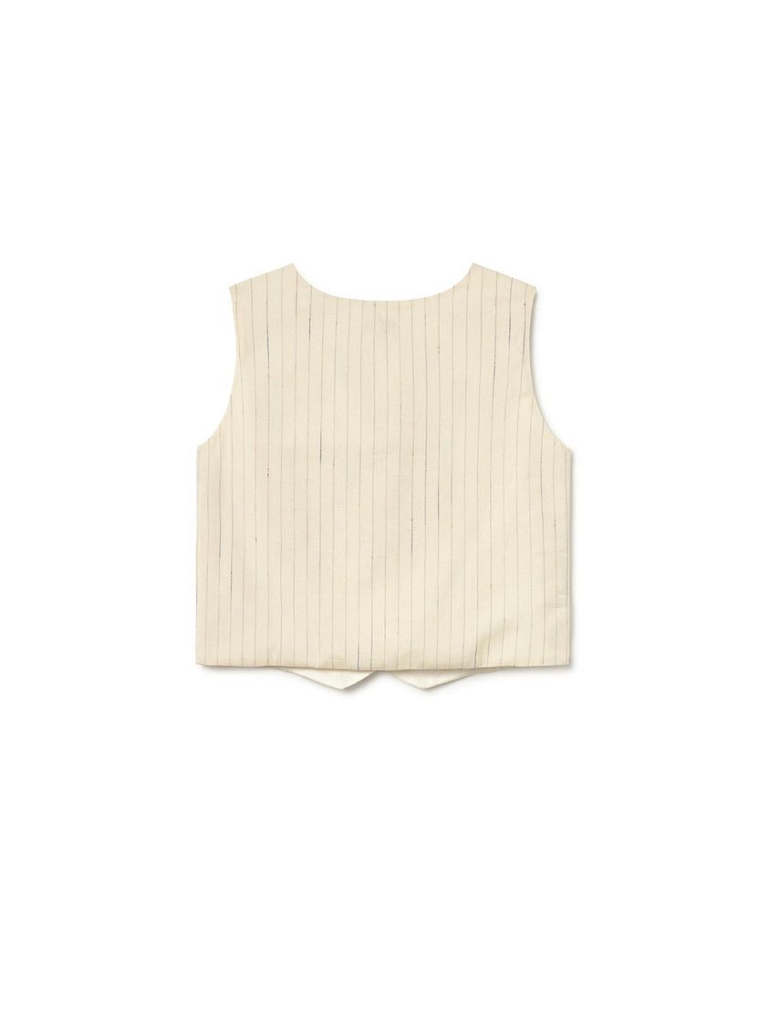 Kaloko Neutral Stripes Waistcoast Vest - Image 2