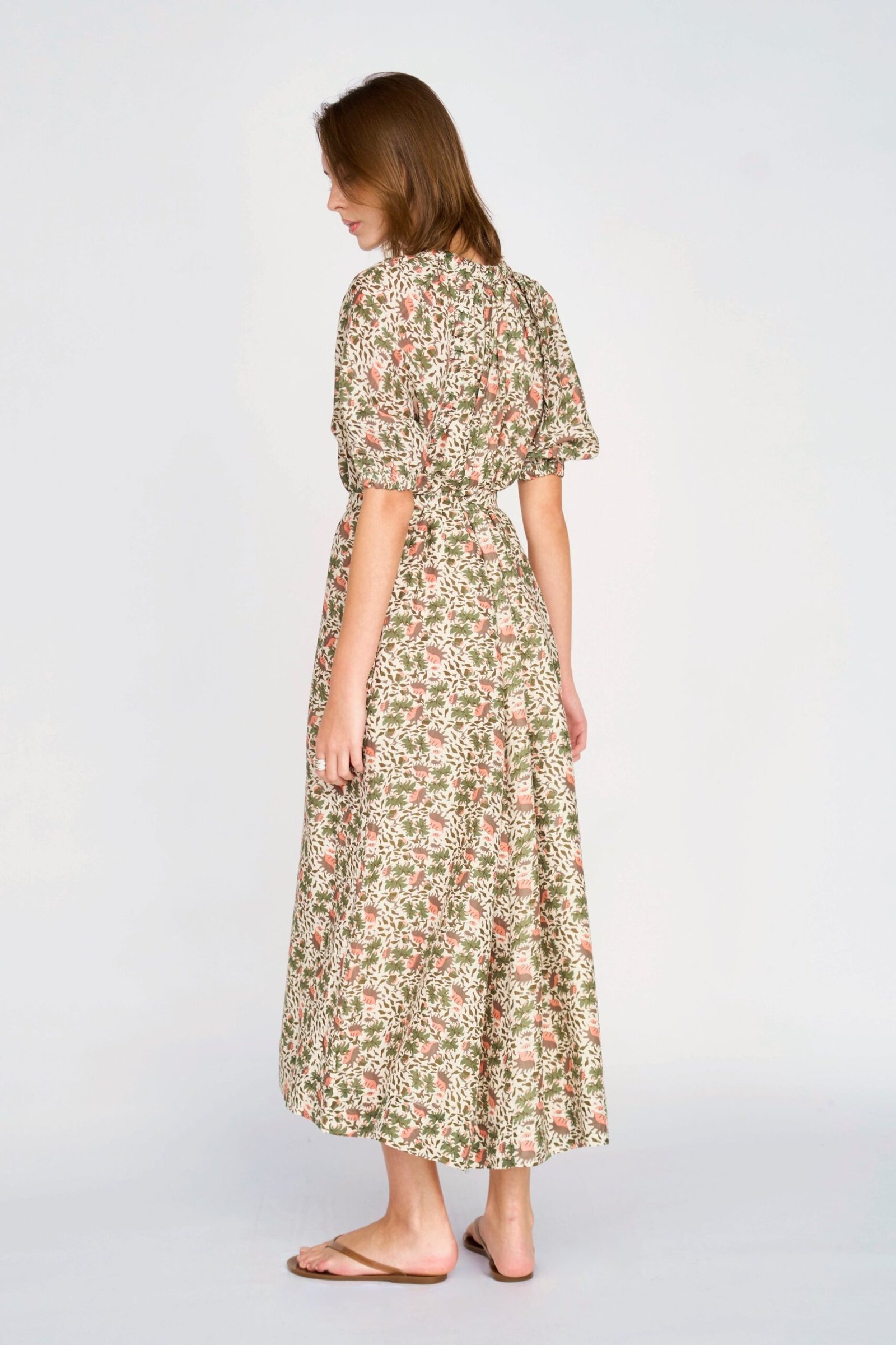 Somerset Cotton and Silk Dress in Pink Cowrie - Image 3