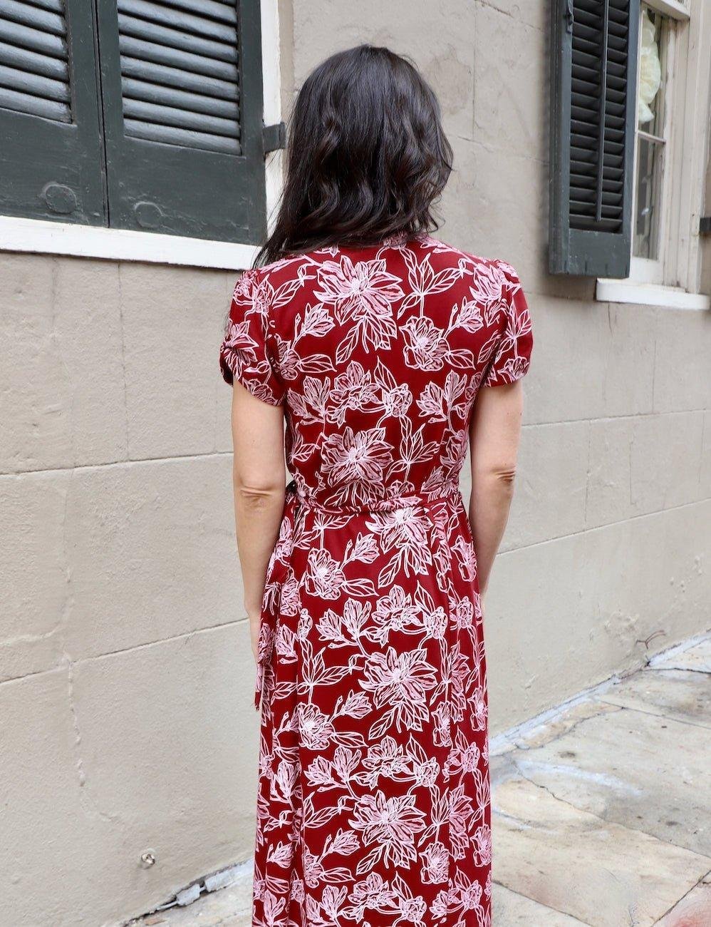 Ruby Magnolia Patterned Organic Cotton Maxi Dress - Image 2