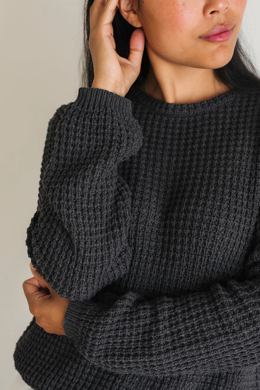 Teresa Leaf Grey Organic Cotton Knit Sweater - Image 2
