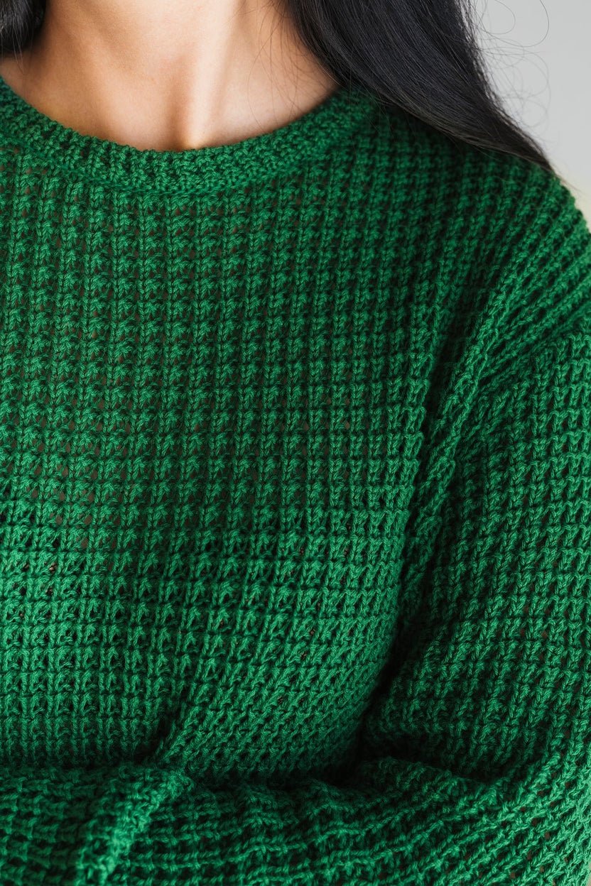 Teresa Leaf Green Organic Cotton Knit Sweater - Image 2