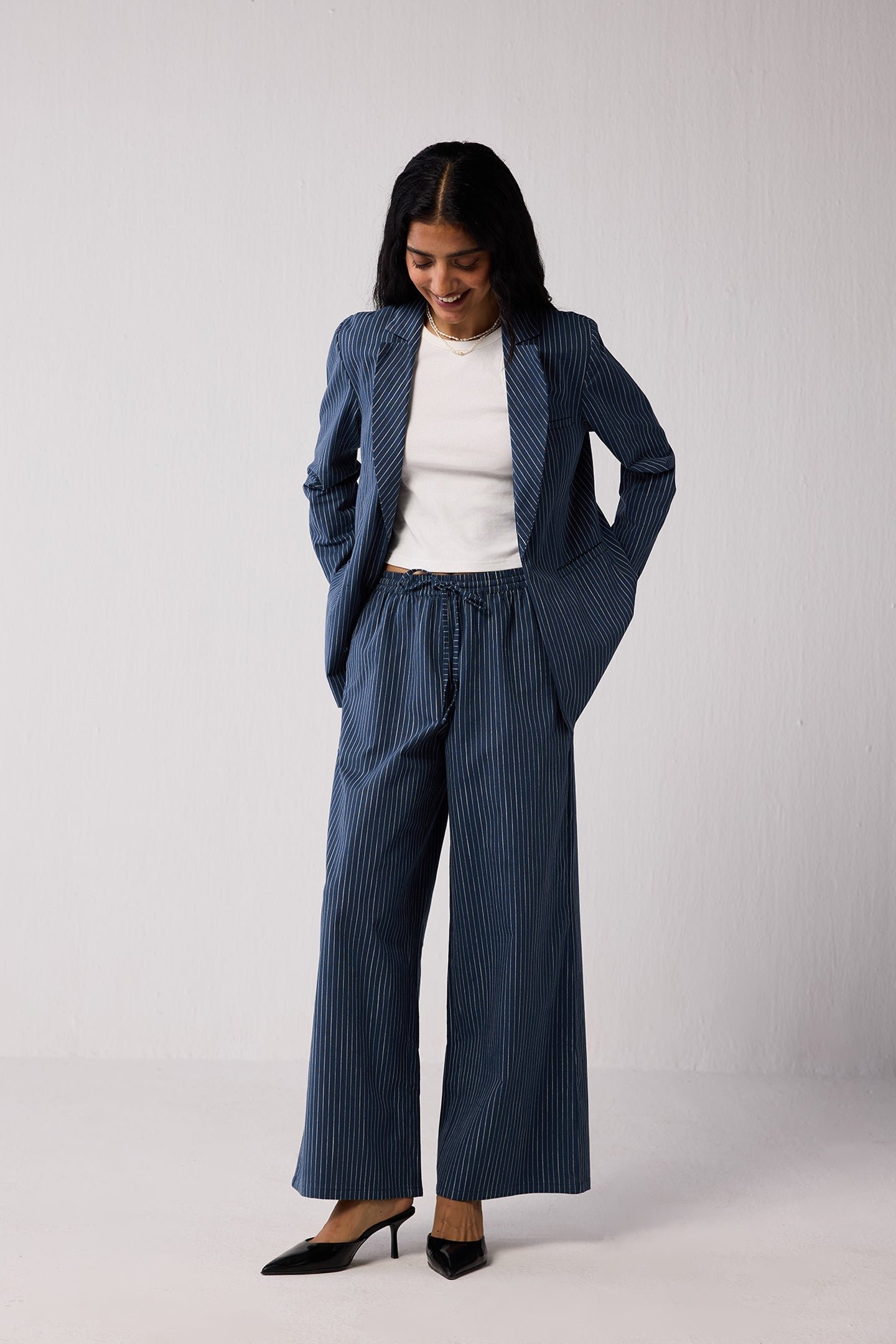 The Weekday Blazer in Blue Stripes - Image 3