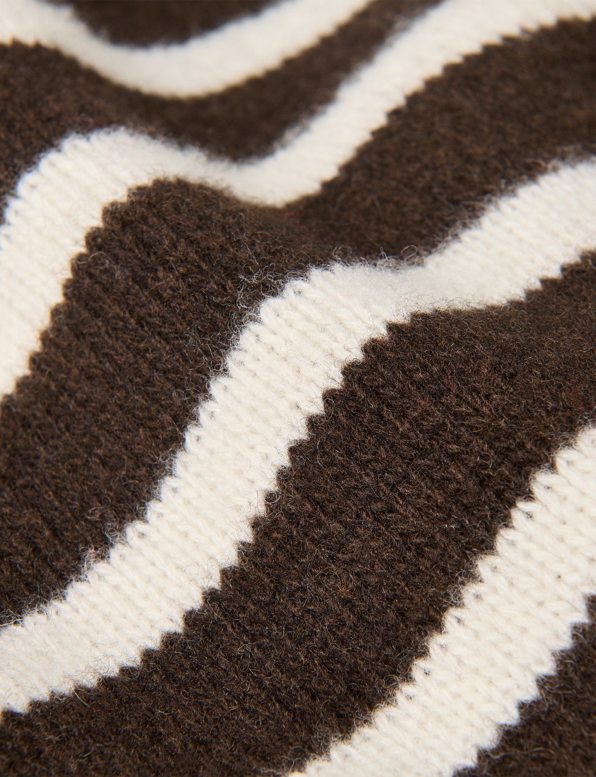 Devon Jumper: Wool, Chocolate with Cream Stripes - Image 5