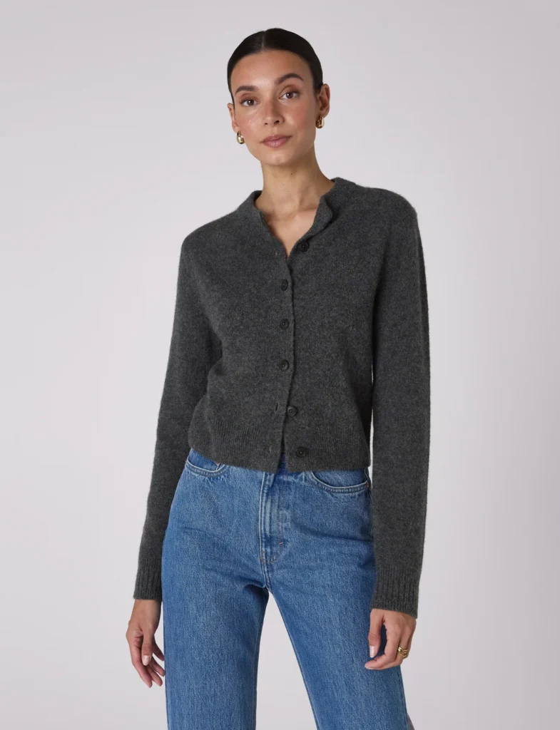Jura Cardigan: Yak Wool, Dark Grey