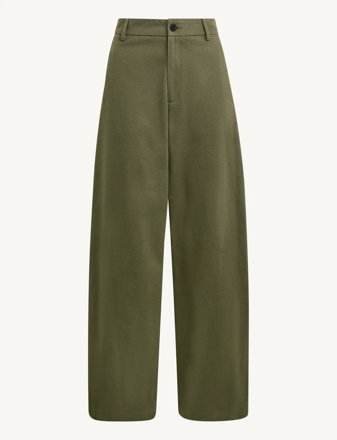 Alba Trouser: Cotton Twill, Khaki Green - Image 2