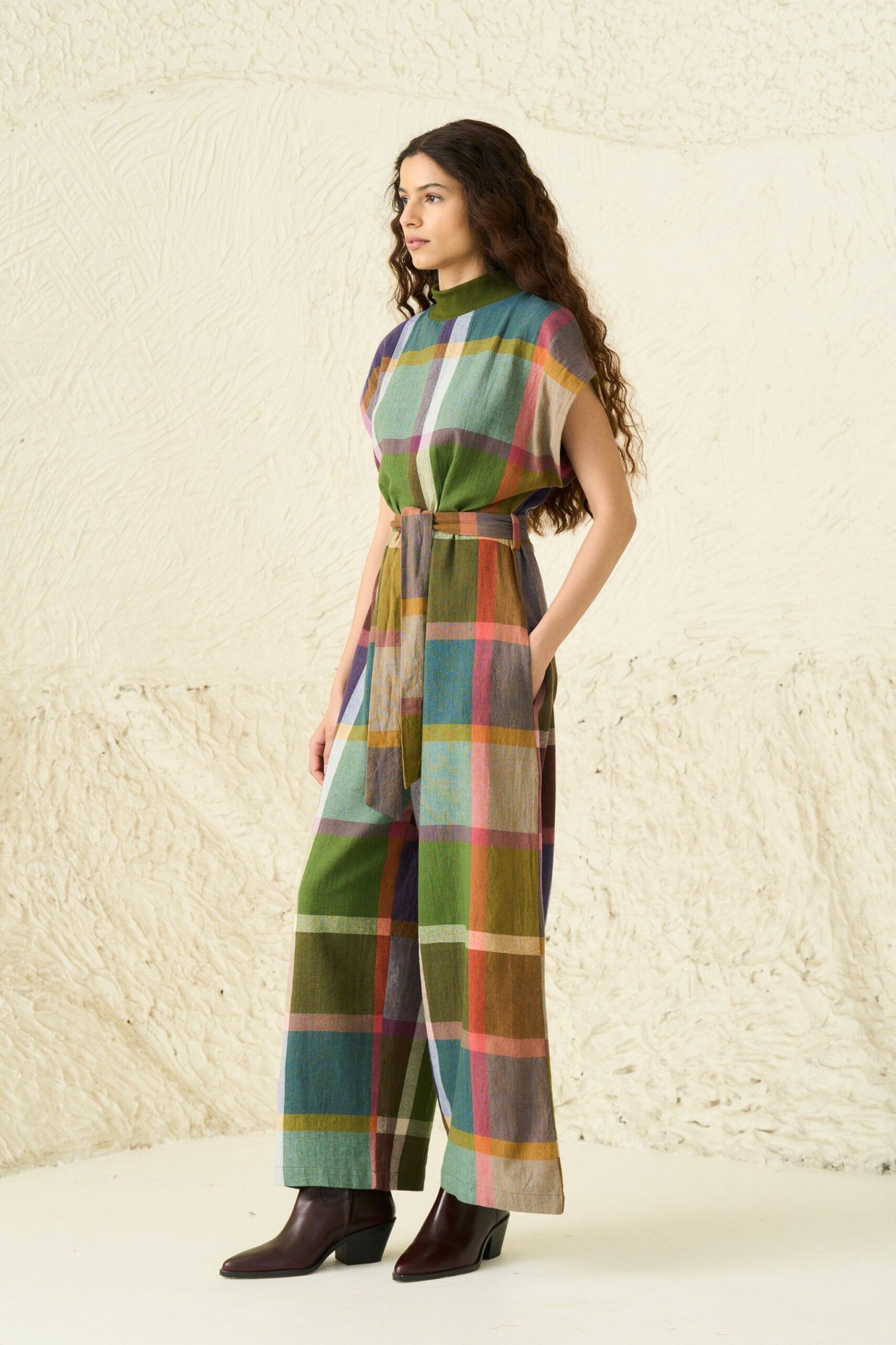 Comfy Cotton Jumpsuit in Erode Chex - Image 3