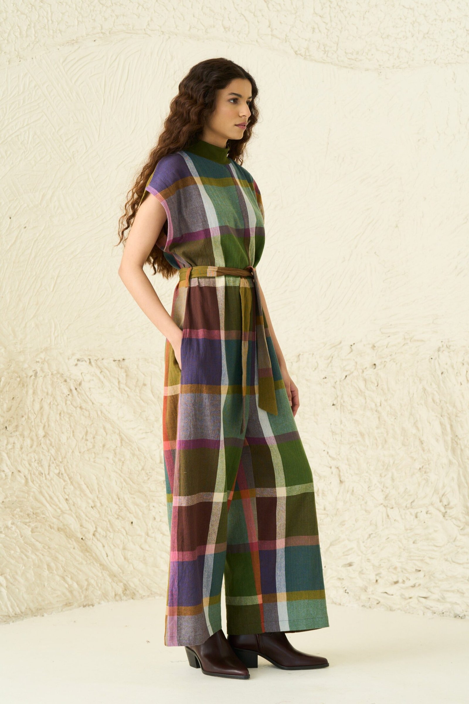 Comfy Cotton Jumpsuit in Erode Chex - Image 4