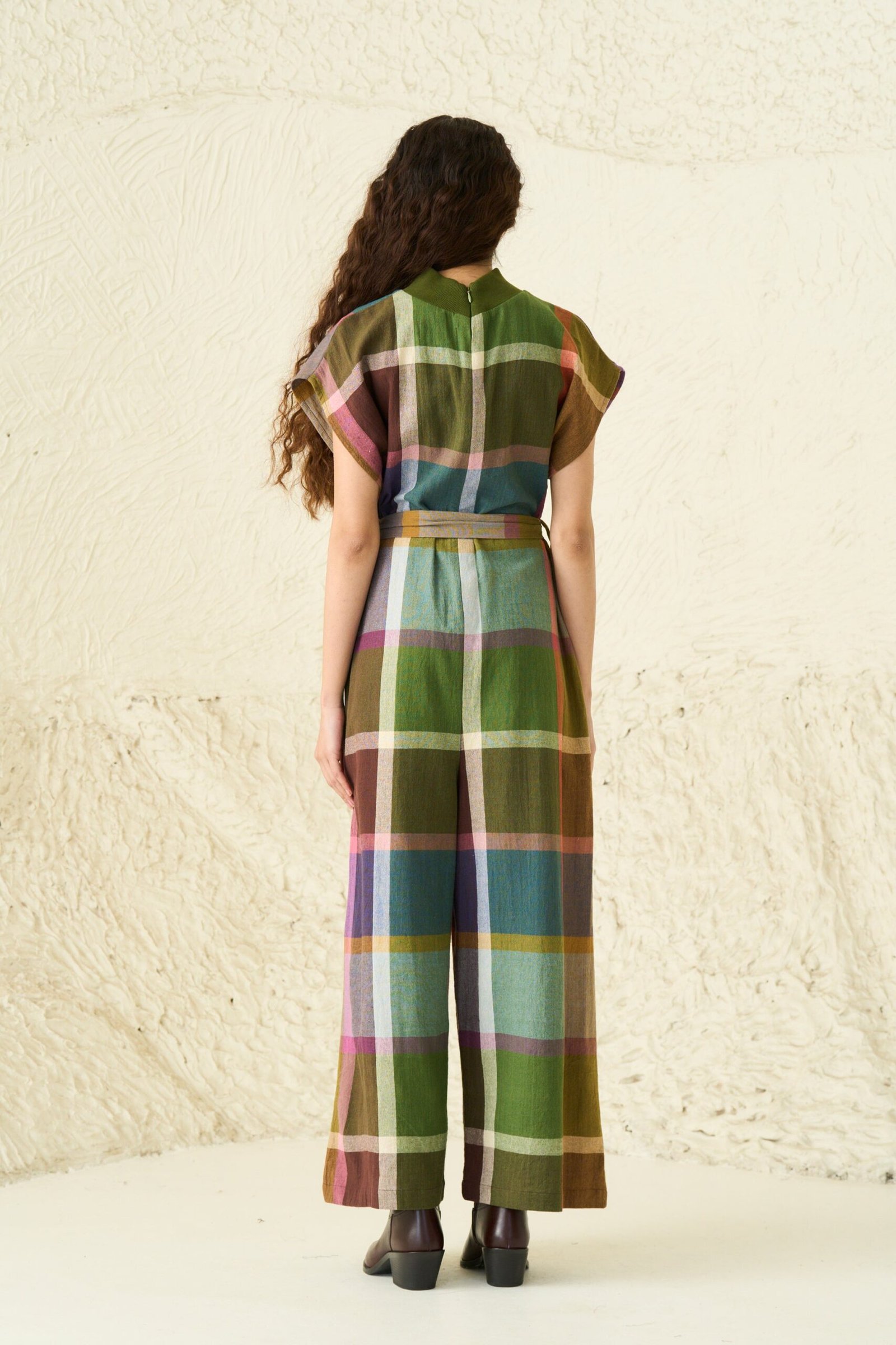 Comfy Cotton Jumpsuit in Erode Chex - Image 5