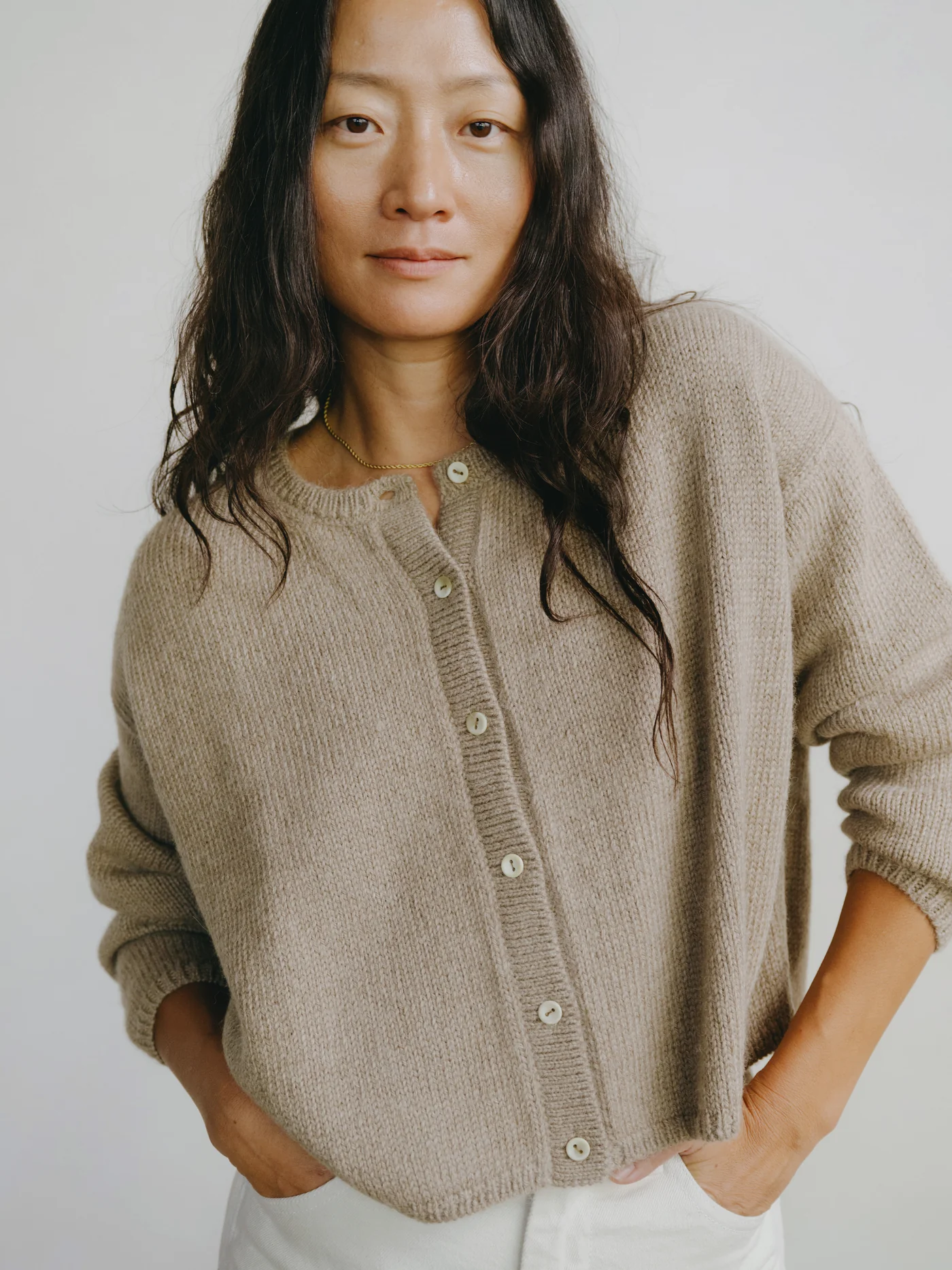 Everyday Cardigan, Baby Alpaca, Walnut Brown - Image 5