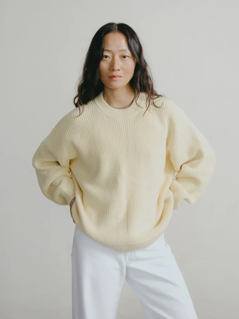 Chleo Crew, Organic Cotton Knit in Butter Yellow
