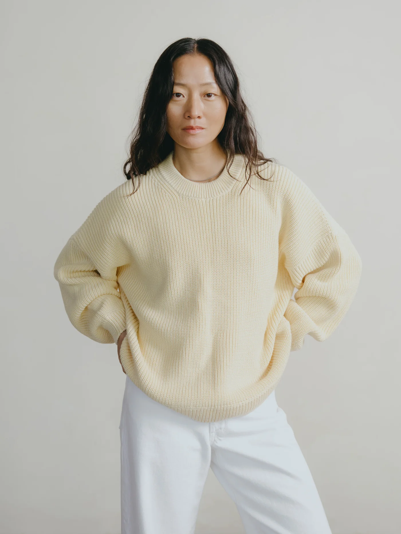 Chleo Crew, Organic Cotton Knit in Butter Yellow