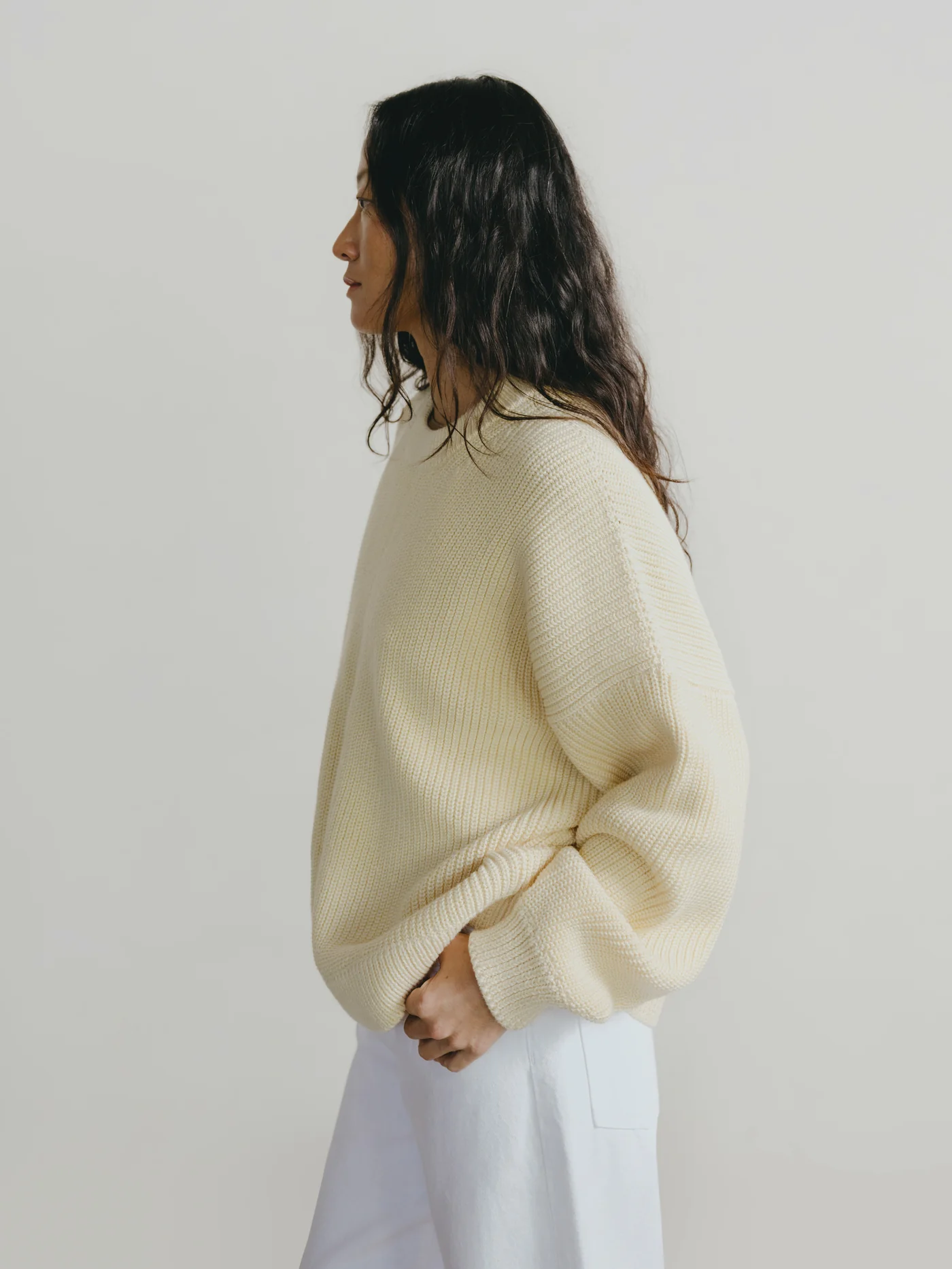Chleo Crew, Organic Cotton Knit in Butter Yellow - Image 2
