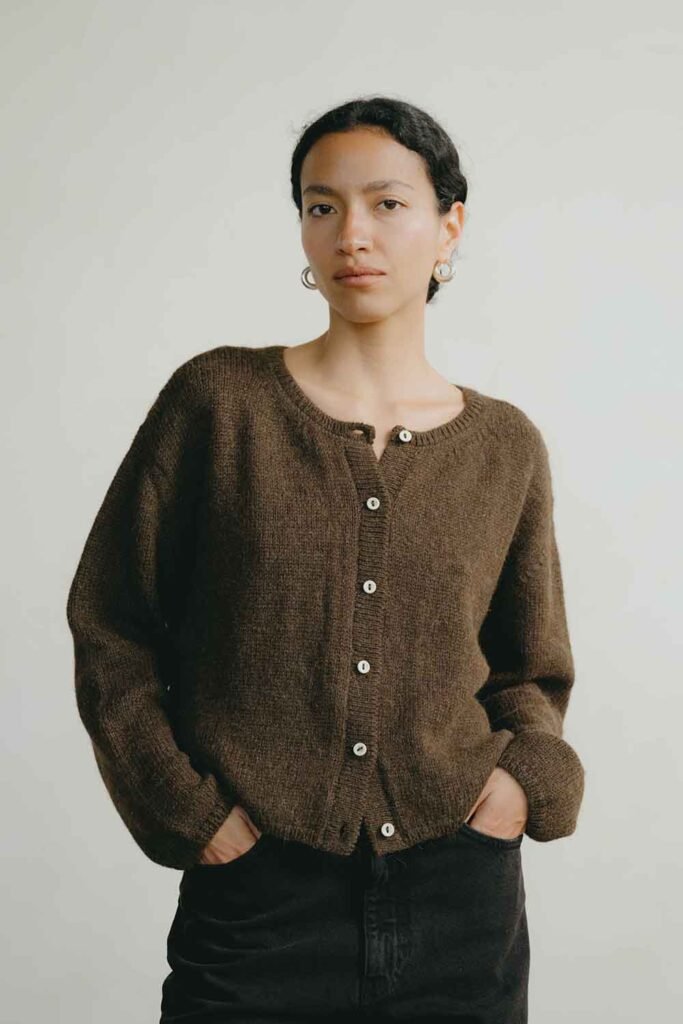 Everyday Cardigan, Baby Alpaca, Walnut Brown