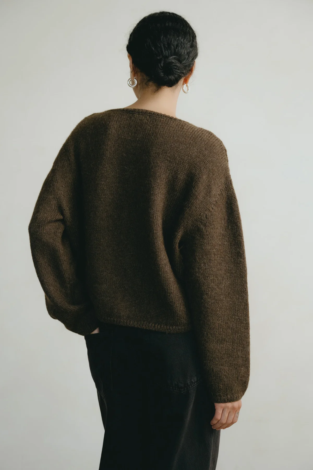 Everyday Cardigan, Baby Alpaca, Walnut Brown - Image 3