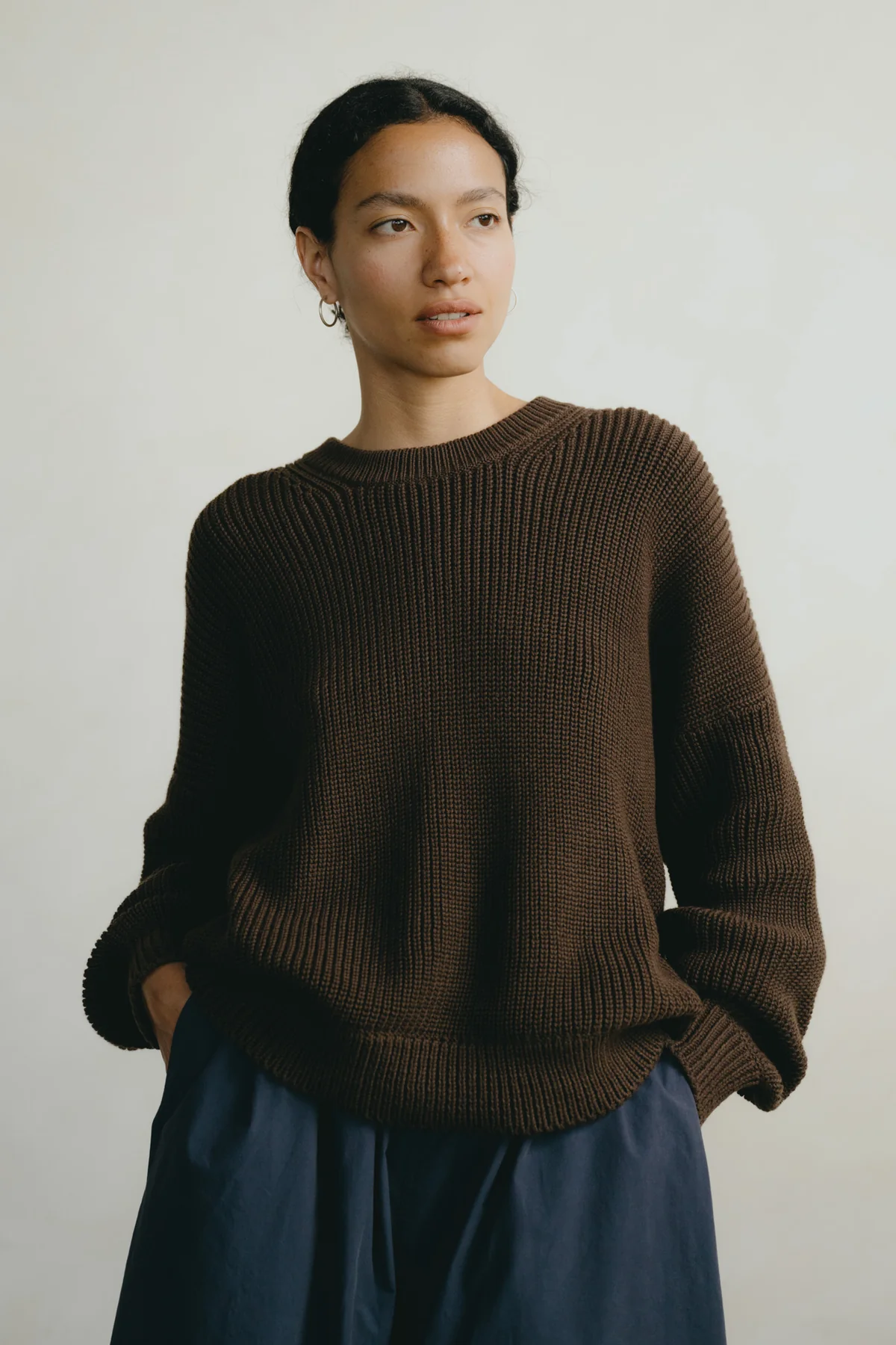 Chleo Crew, Organic Cotton Knit in Butter Yellow - Image 3