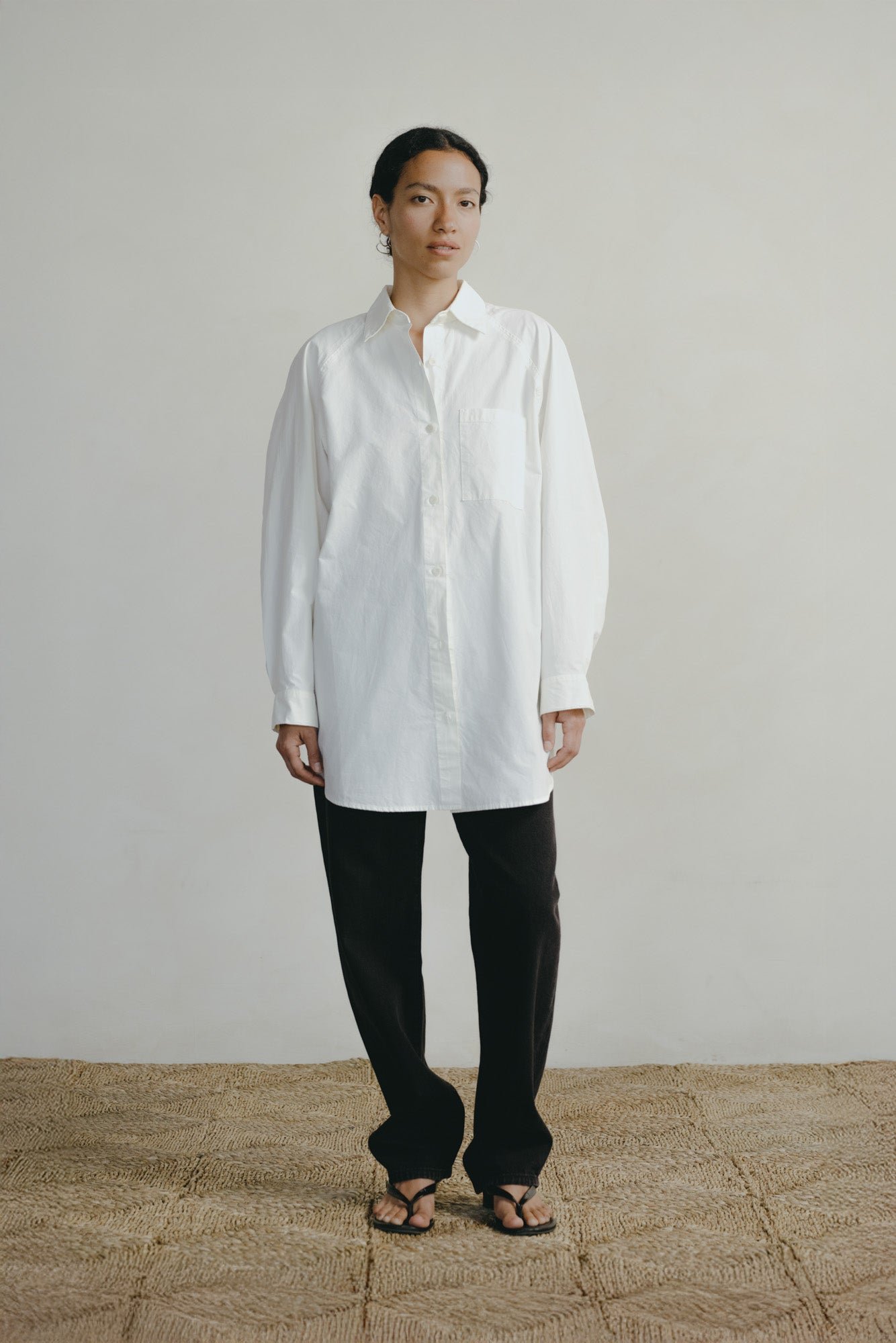 Rita Shirt, Organic Compact Poplin, Natural - Image 7