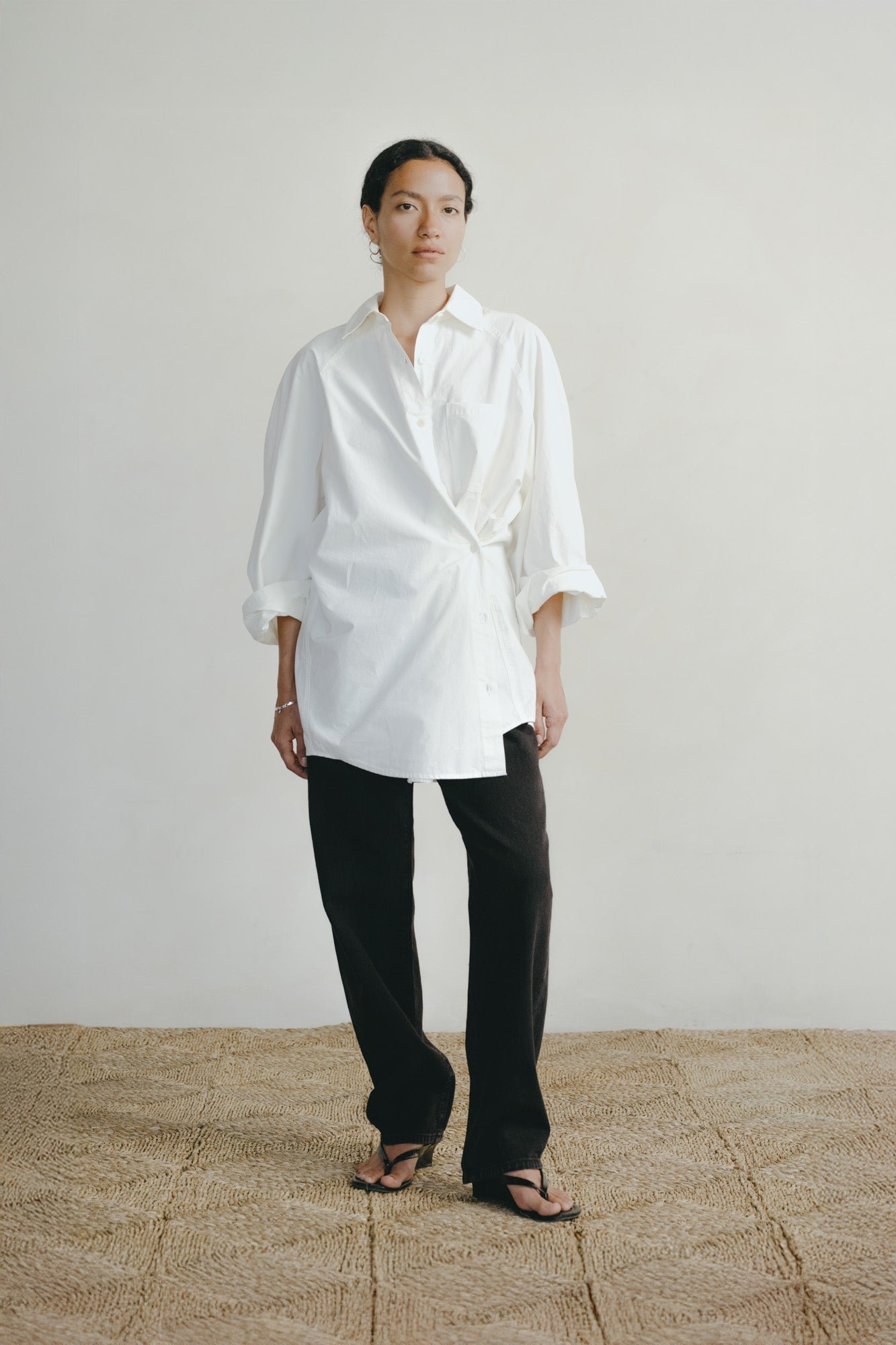 Rita Shirt, Organic Compact Poplin, Natural - Image 8