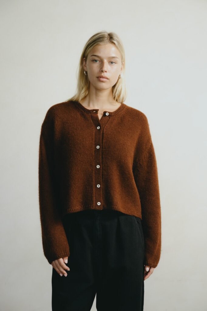 Everyday Cardigan, Baby Alpaca, Rust