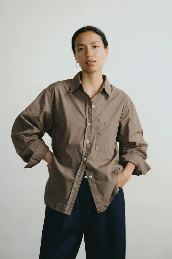 Marcie Shirt, Japanese Organic Cotton, Shitake