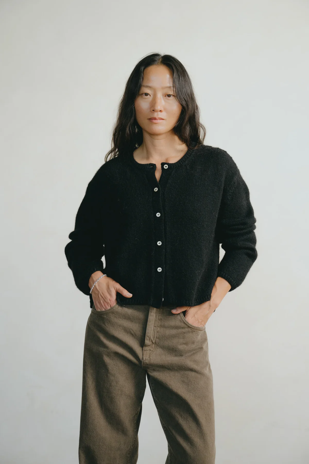 Everyday Cardigan, Baby Alpaca,Black